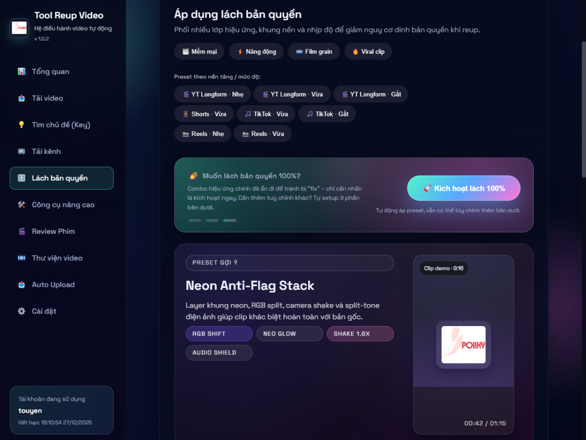 Tools Reup Video Đa Nền Tảng (1 tháng) - Ảnh 5